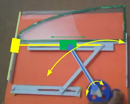 Detailed Car Window Scissor Mechanism