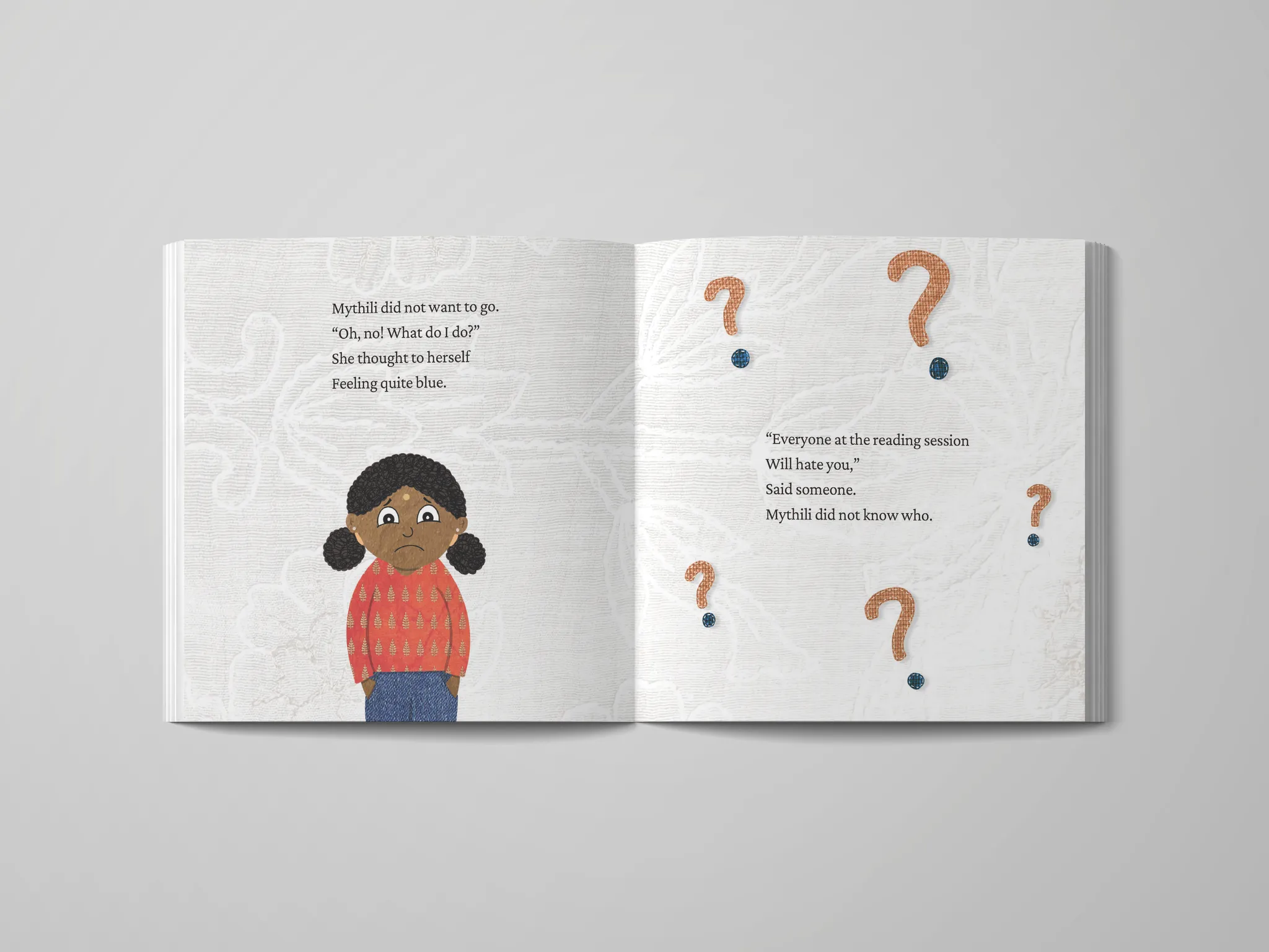 A page from Mythili and her Worry showing the character feeling better
